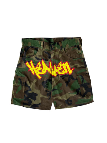 “Heaven” Camo Cargo Shorts